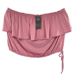 Abercrombie & Fitch Ruffle Stretch Pink Ruffle Tube Top New Y2K